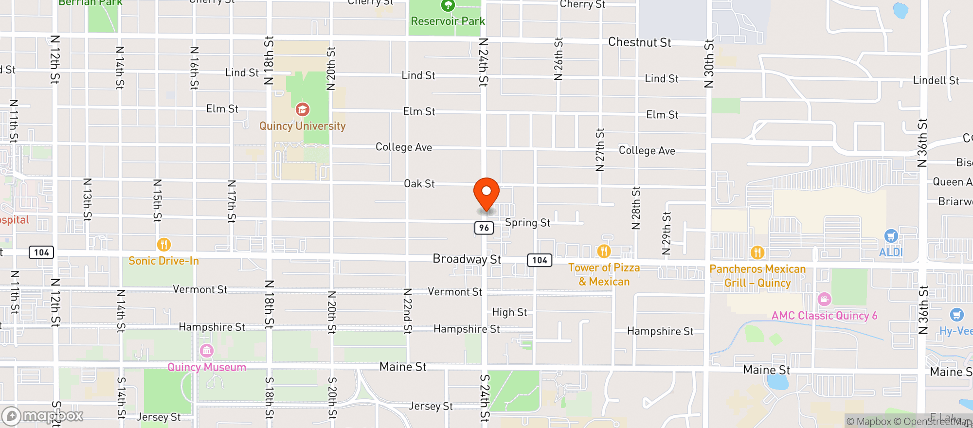Map showing County Market - 473 - Quincy