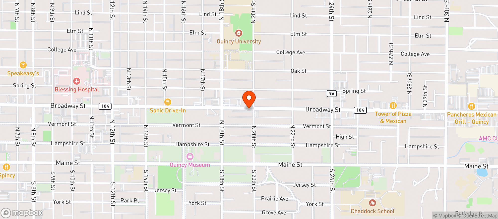 Map showing Hy Vee Wine & Spirits
