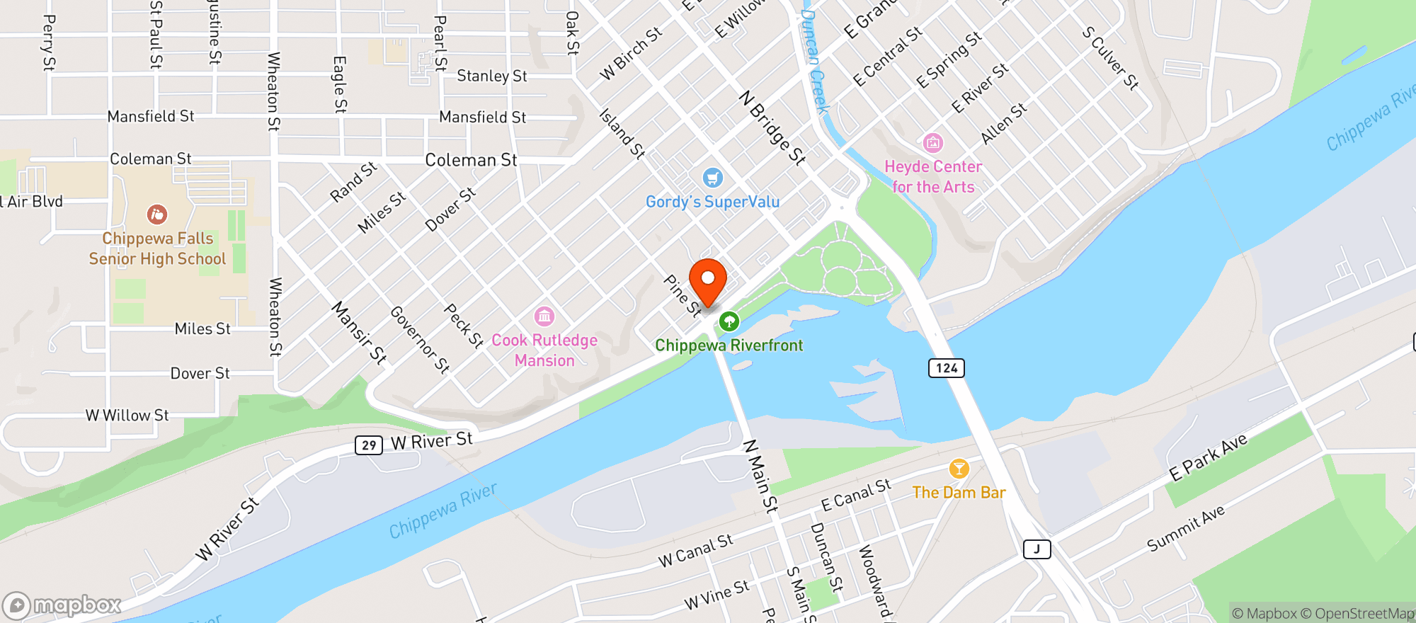 Map showing Sheeley House Saloon