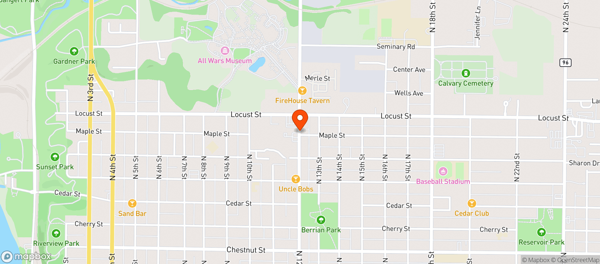 Map showing The Liquor Booth