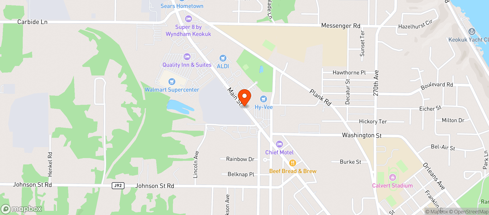 Map showing Hy Vee Food Store