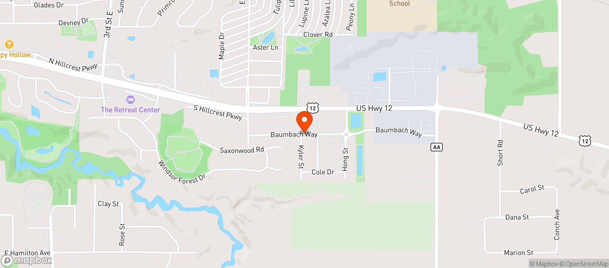 Map showing Kwik Trip #1128 Altoona