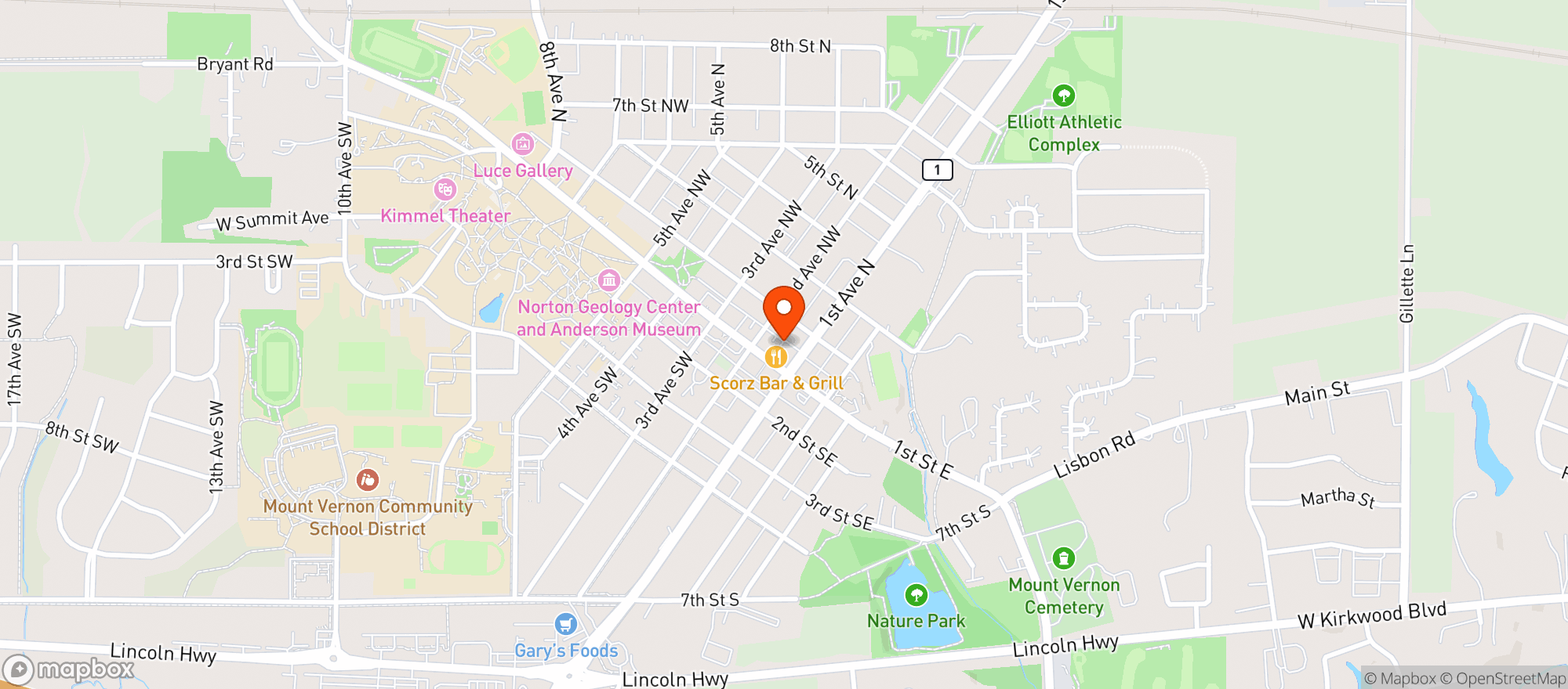 Map showing Happy Daze