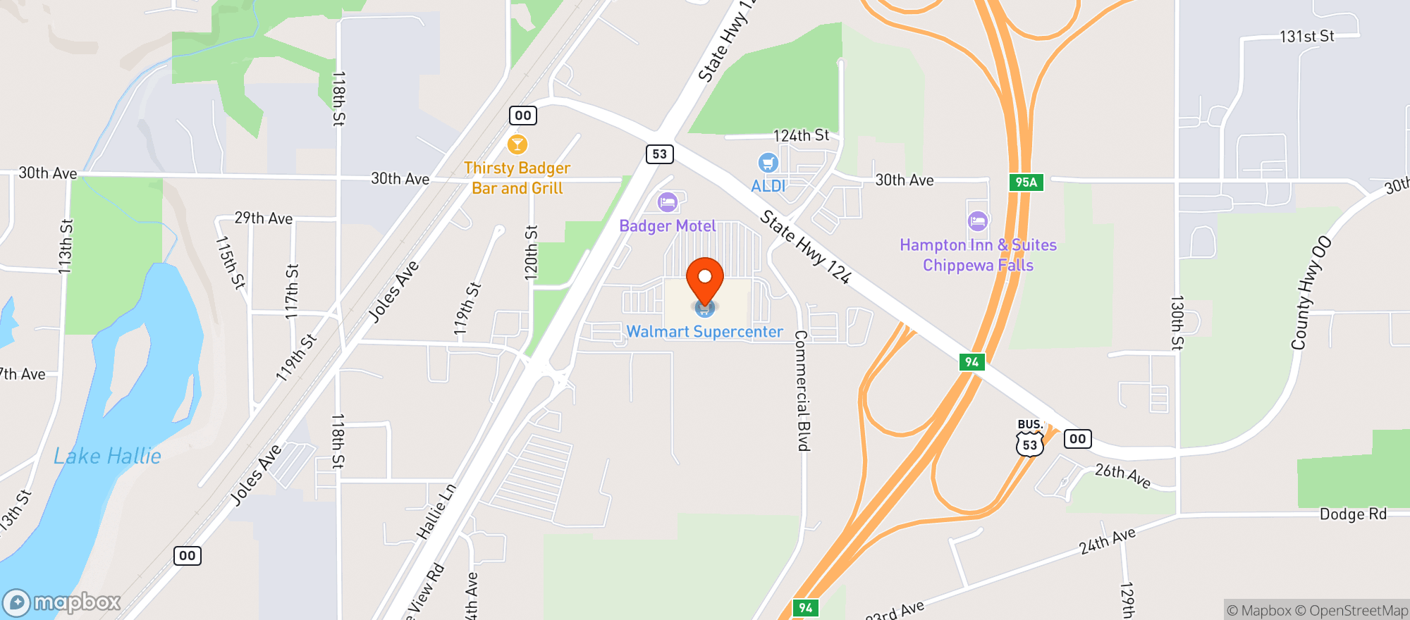 Map showing Walmart Supercenter