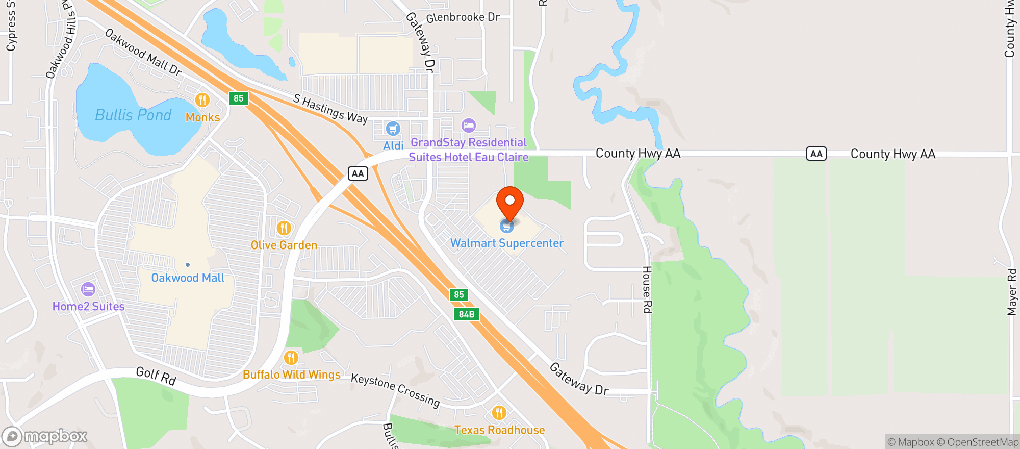 Map showing Walmart Supercenter