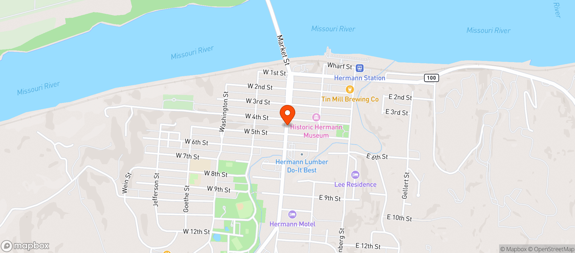 Map showing Hermann 1837 Bar