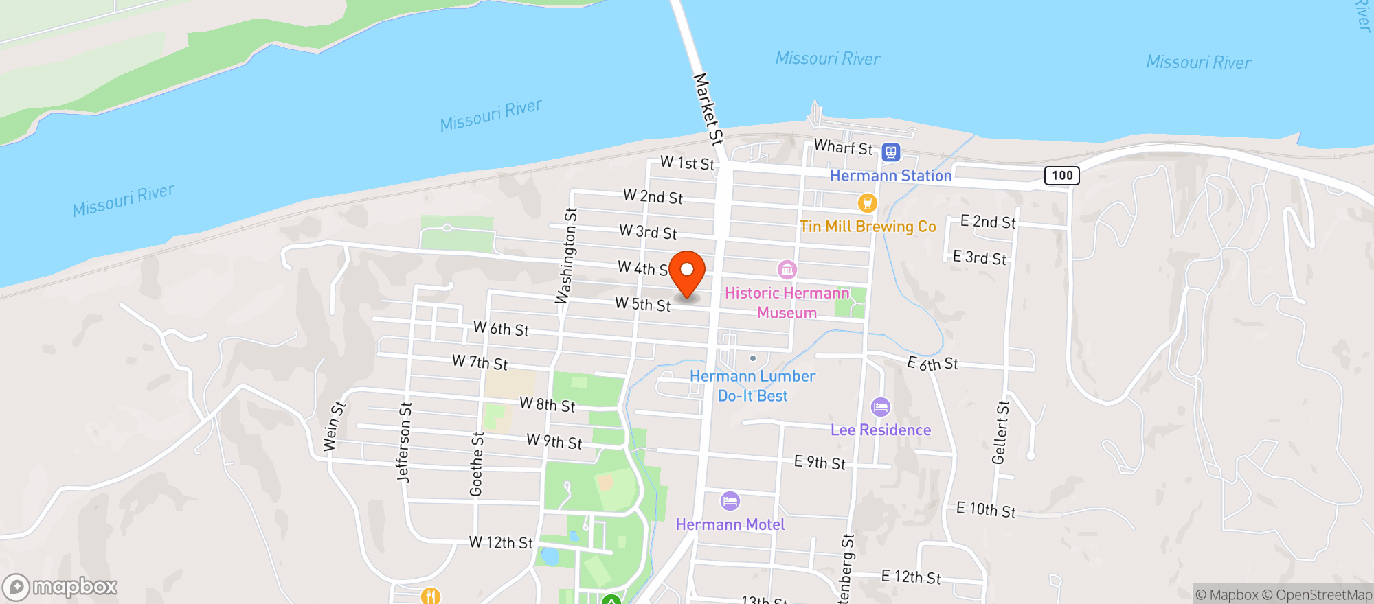Map showing Loose Caboose Saloon