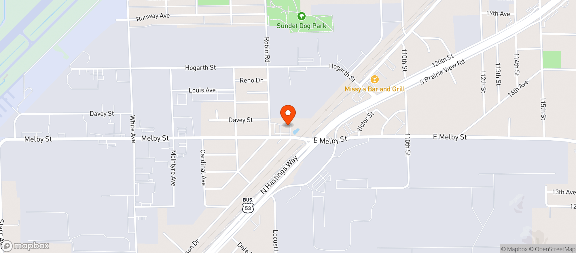 Map showing Kwik Trip #1161 Melby