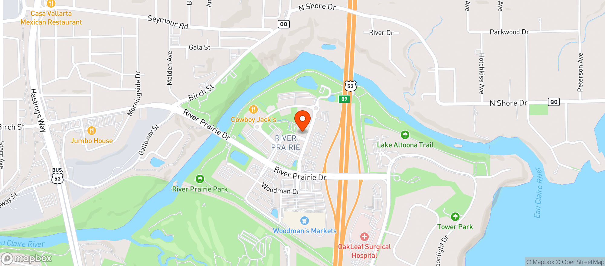 Map showing Juanitas Mexican Restaurant