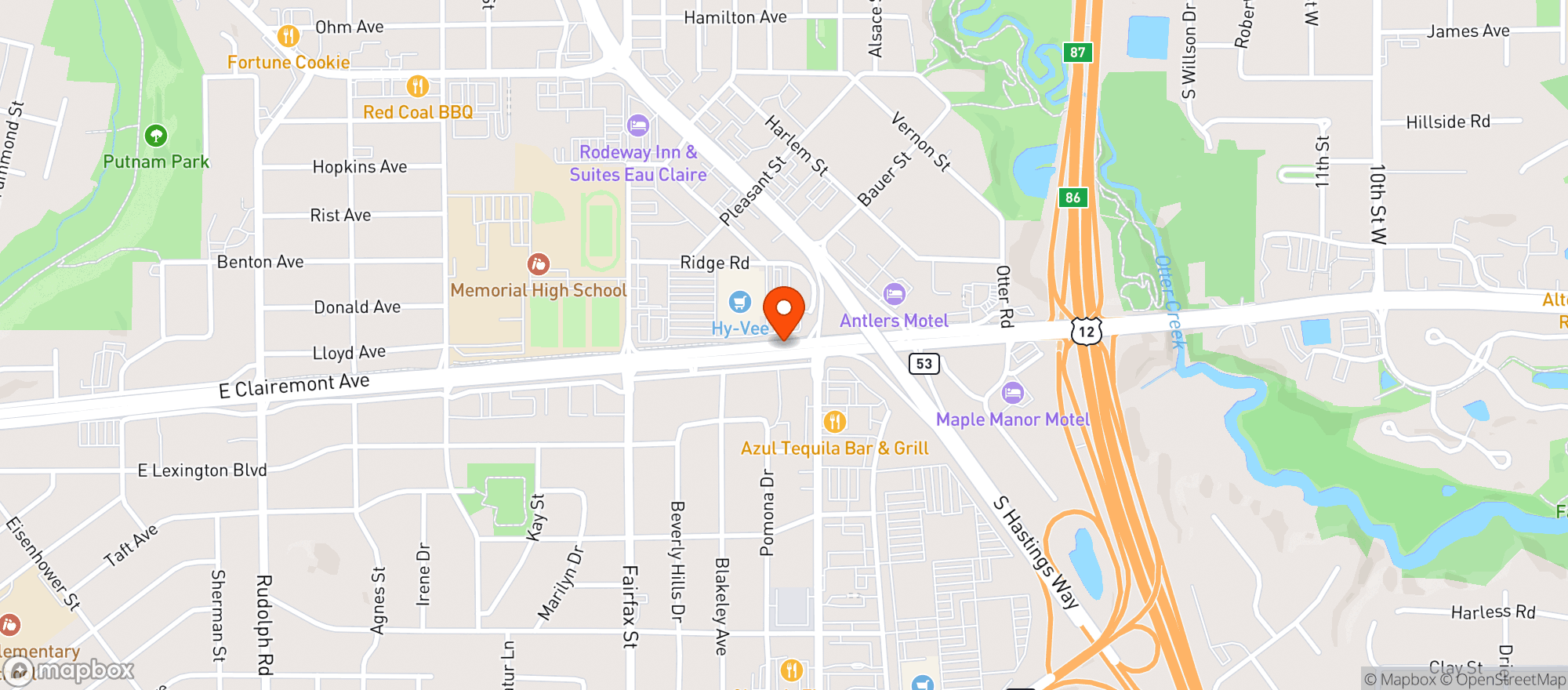 Map showing Milwaukee Burger