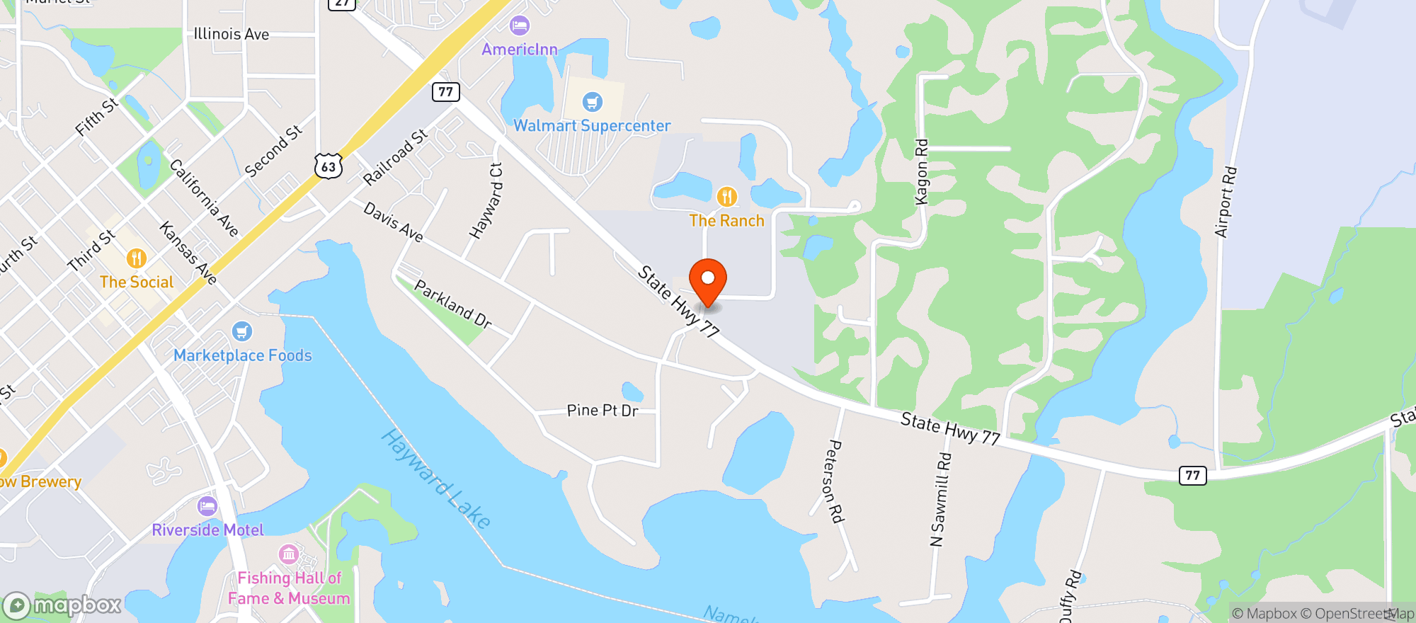 Map showing Silver Star Health - Hayward - Ranch Road