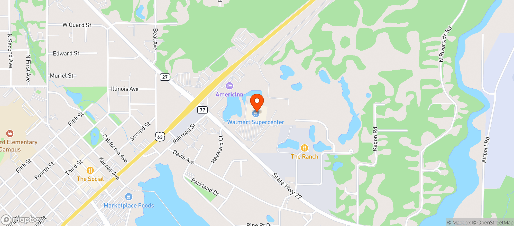Map showing Walmart Supercenter