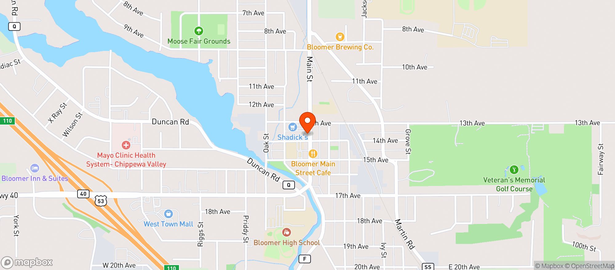 Map showing Xpeditions Bar & Coffee