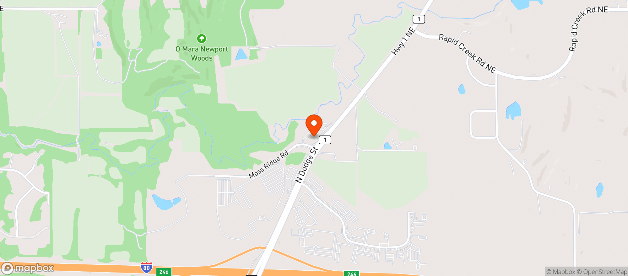 Map showing Iowa City Liquor & THC