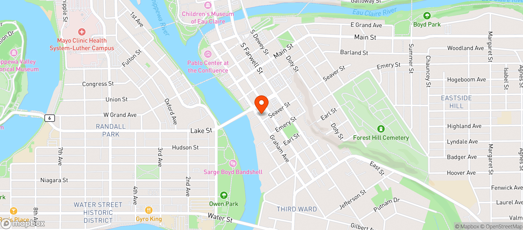 Map showing Shift Cyclery & Coffee Bar