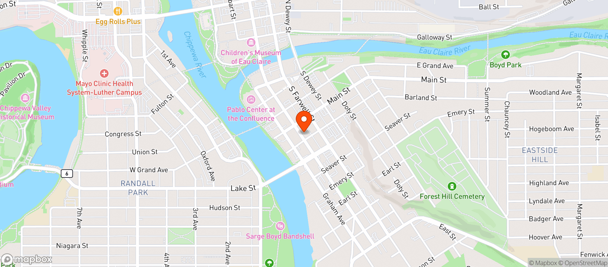Map showing Houligans Downtown