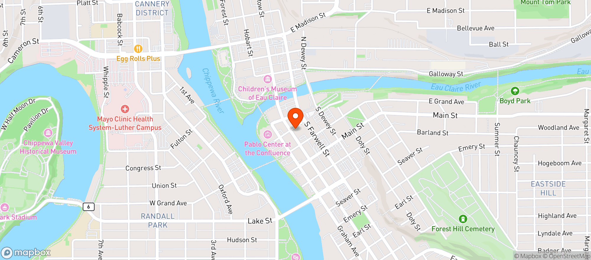 Map showing The Dive