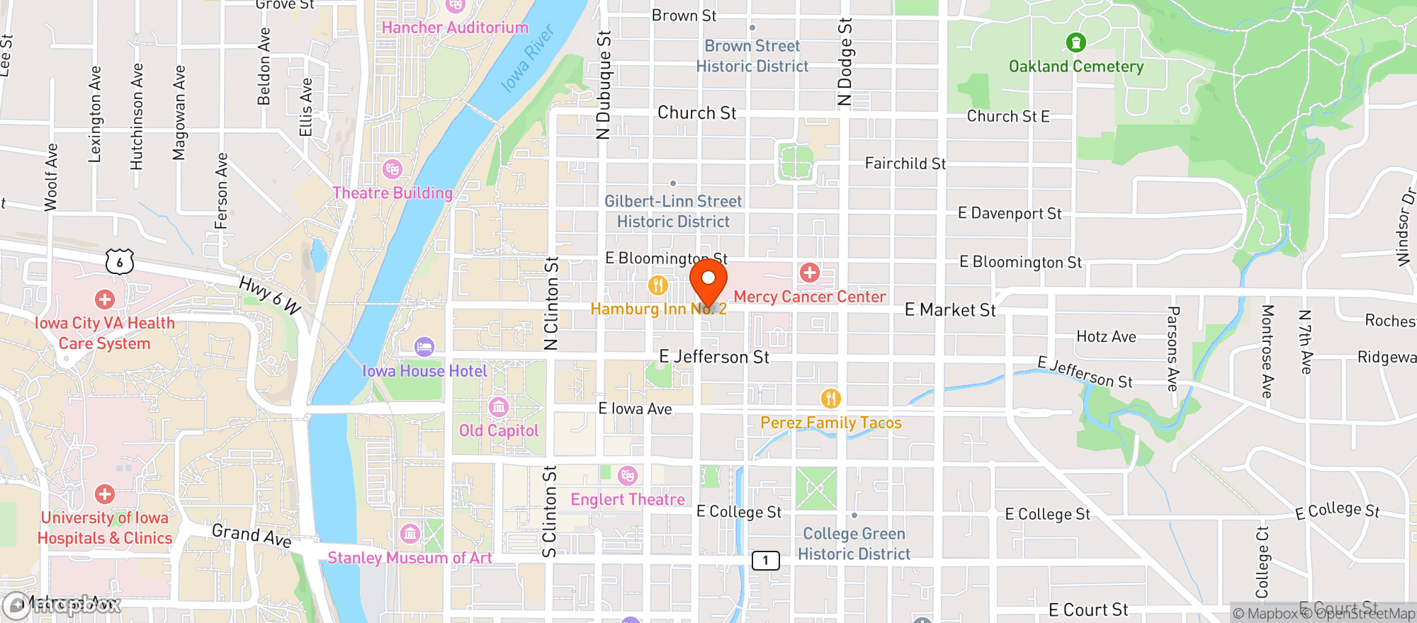 Map showing John's Grocery