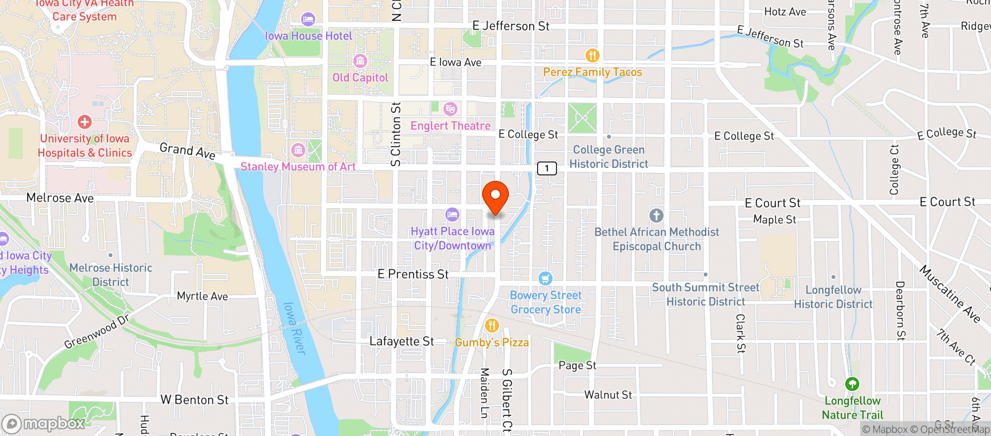 Map showing CITY LIQUOR