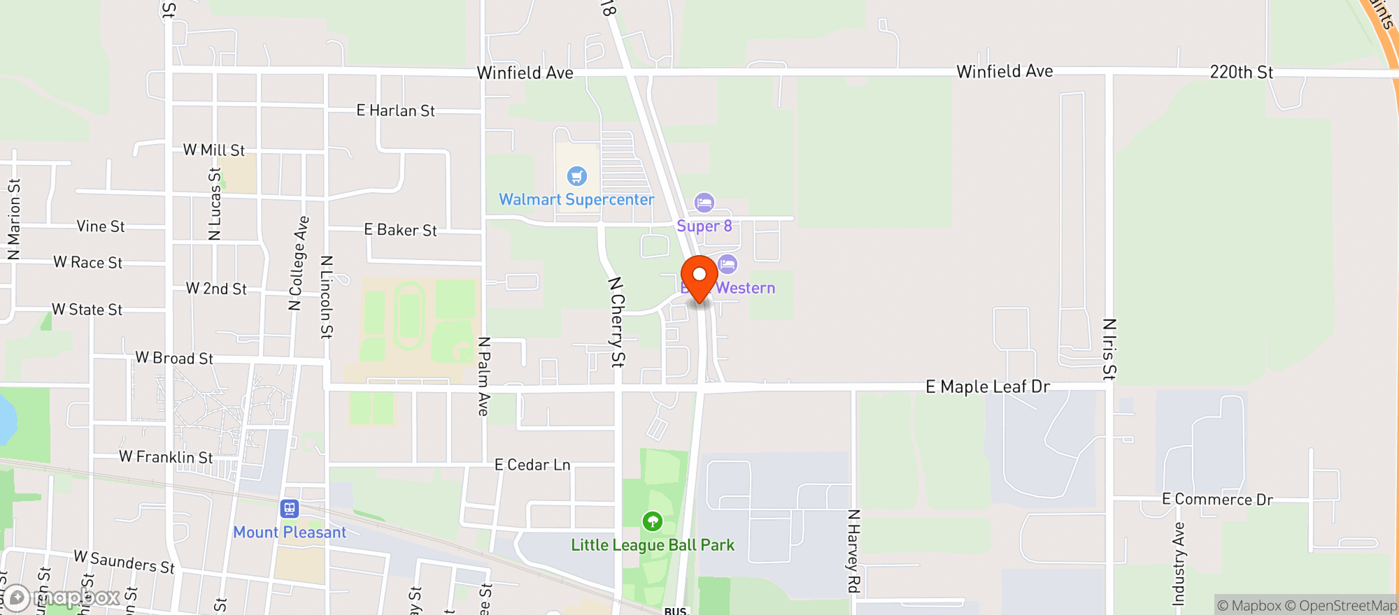 Map showing Hometown Liquor & Wine