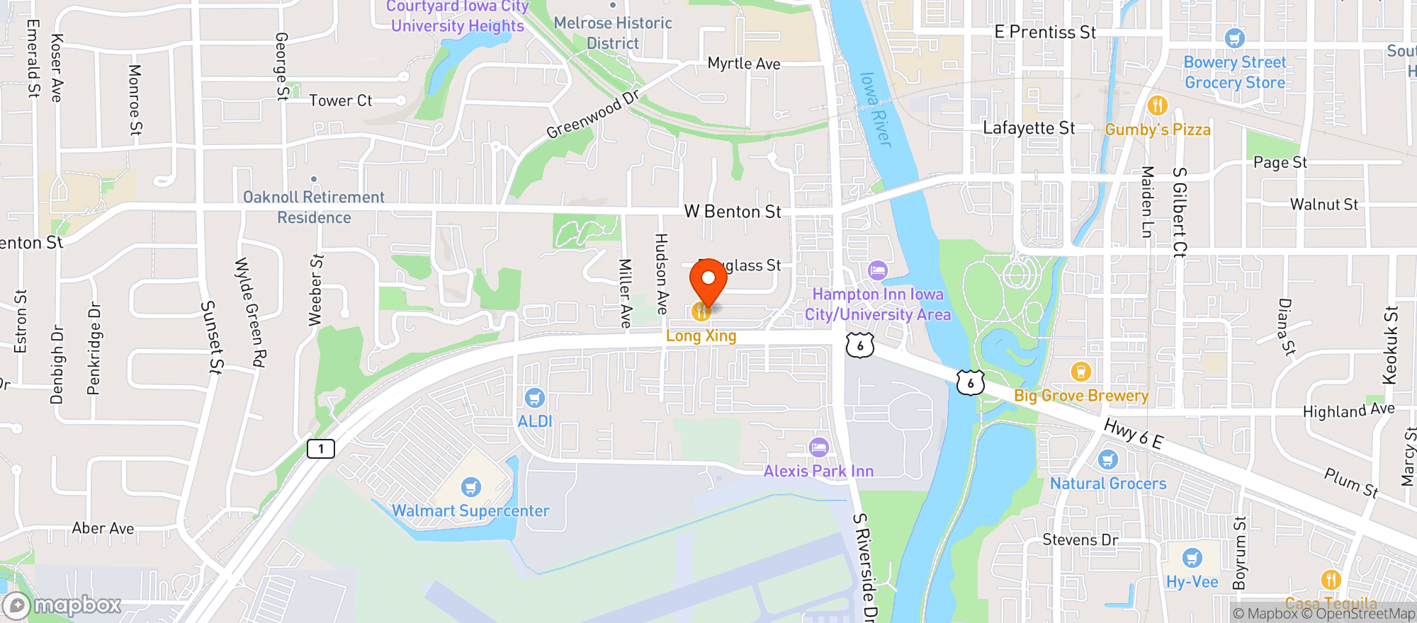 Map showing TOP SHELF LIQUOR