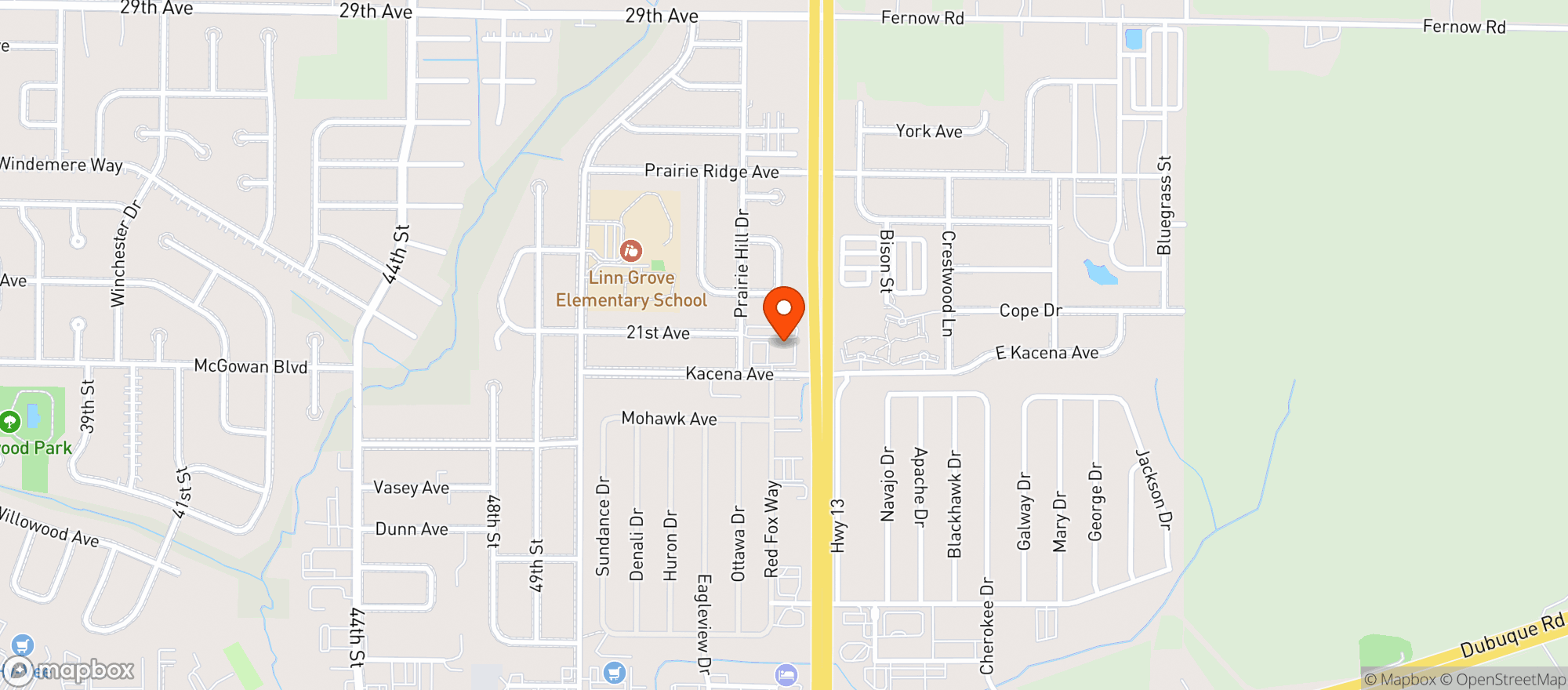 Map showing Mega Liquor- Marion