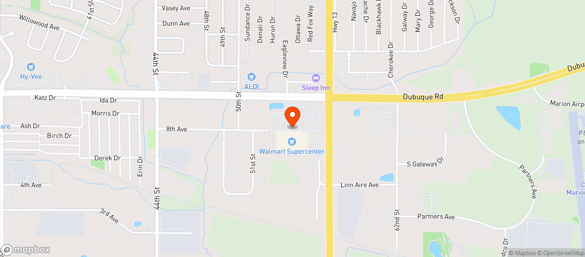 Map showing Walmart Supercenter