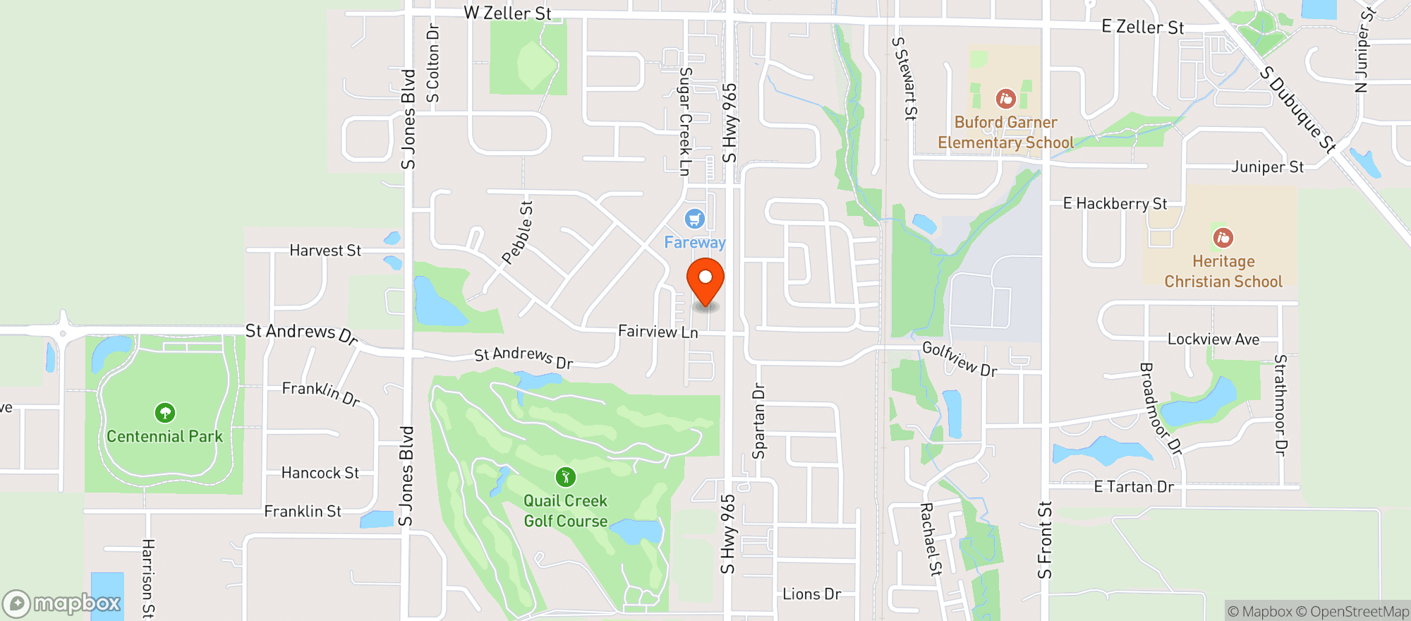 Map showing Johncys Liquor Store