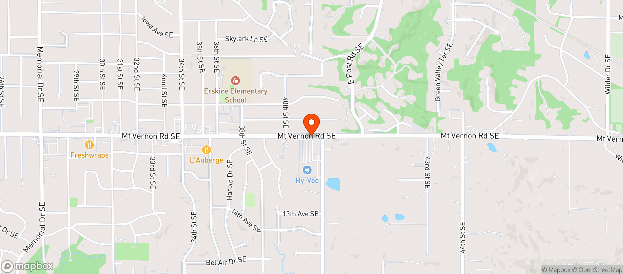 Map showing Hy Vee Food Store