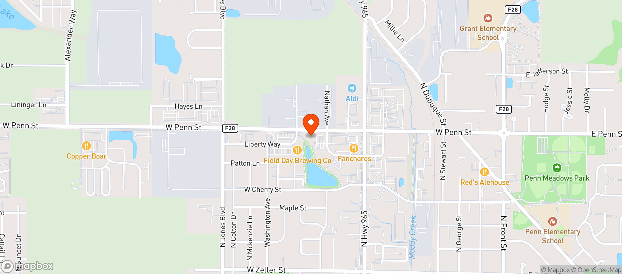 Map showing Tin Roost