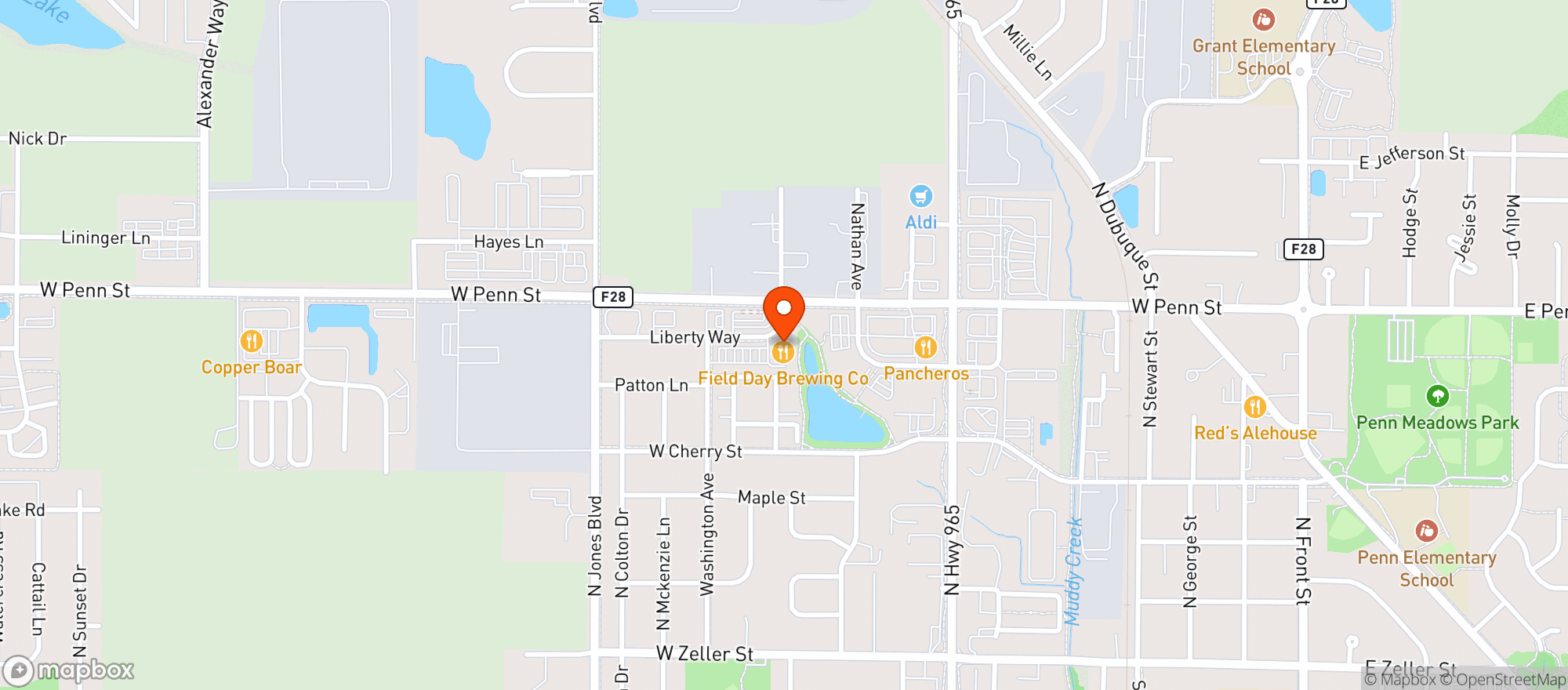 Map showing Field Day Brewing Co.