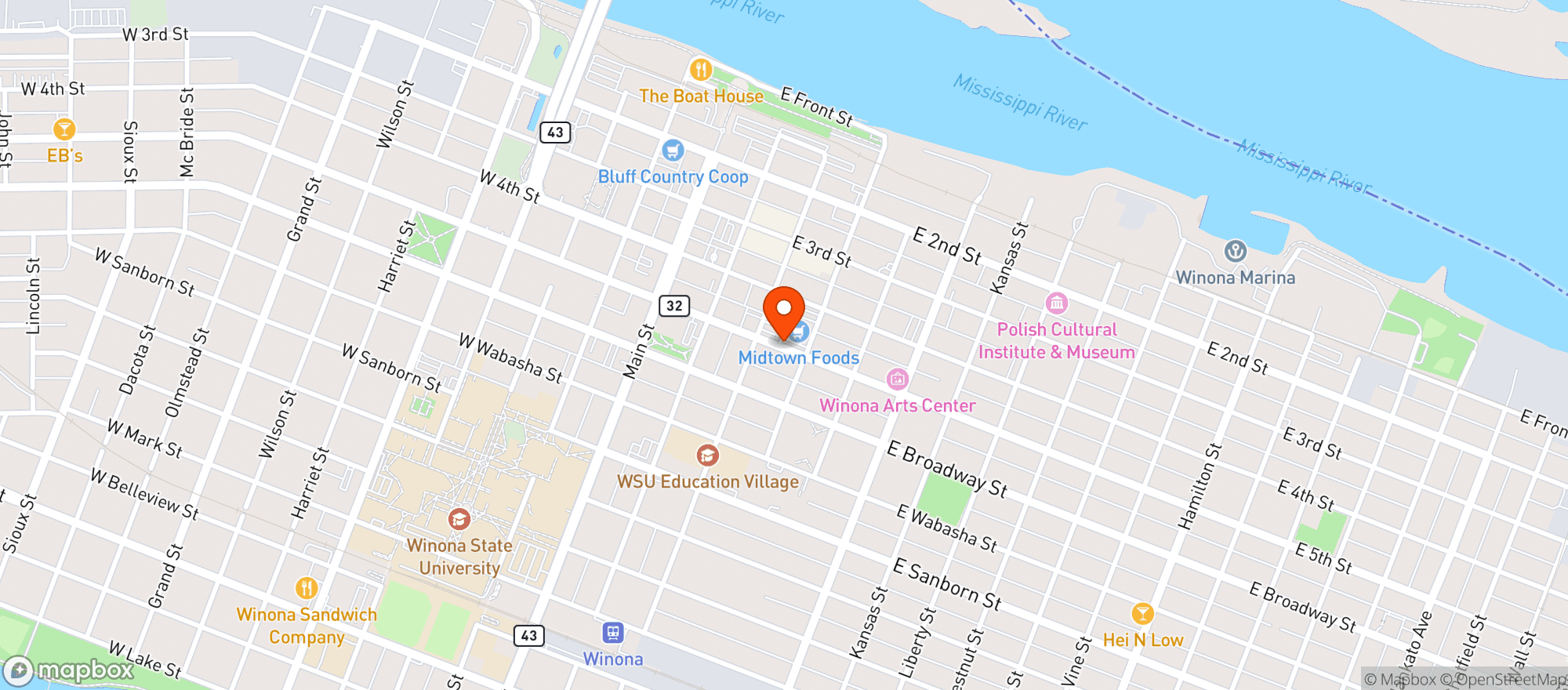 Map showing Midtown Wine & Spirits