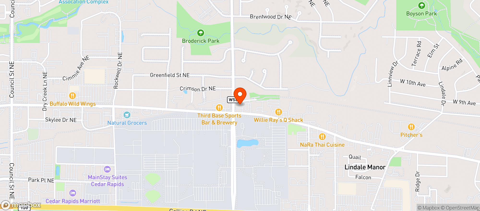 Map showing Quick Stop