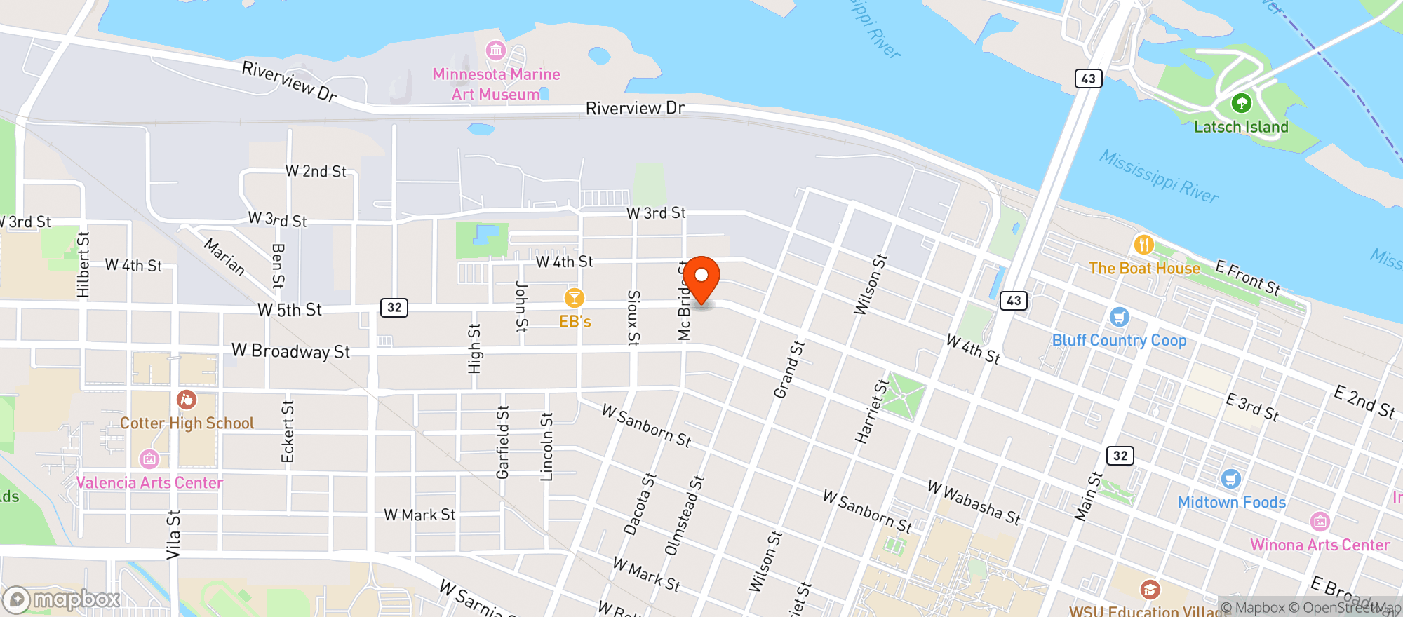 Map showing Fifth Street Liquor
