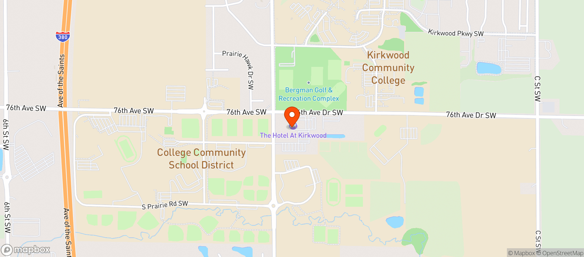 Map showing Hotel Kirkwood