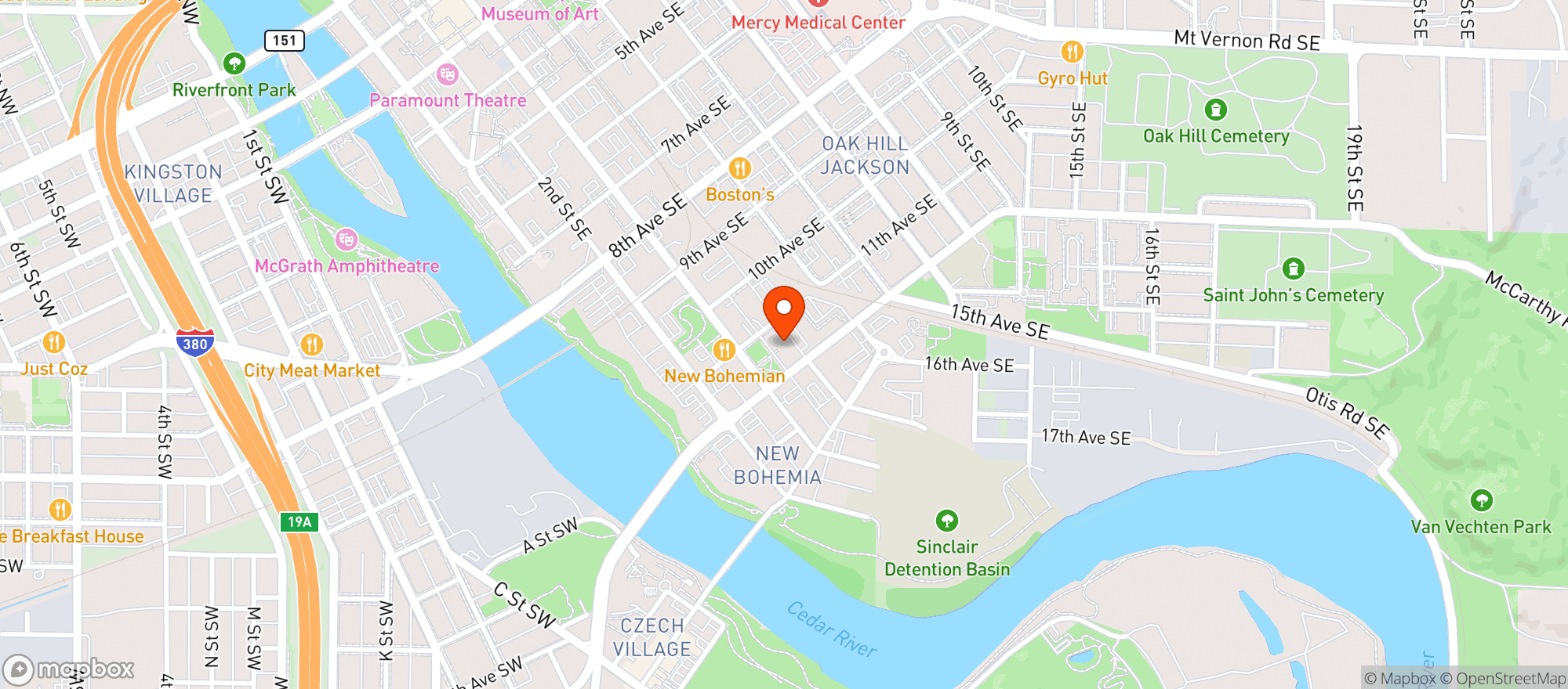 Map showing Zen Den