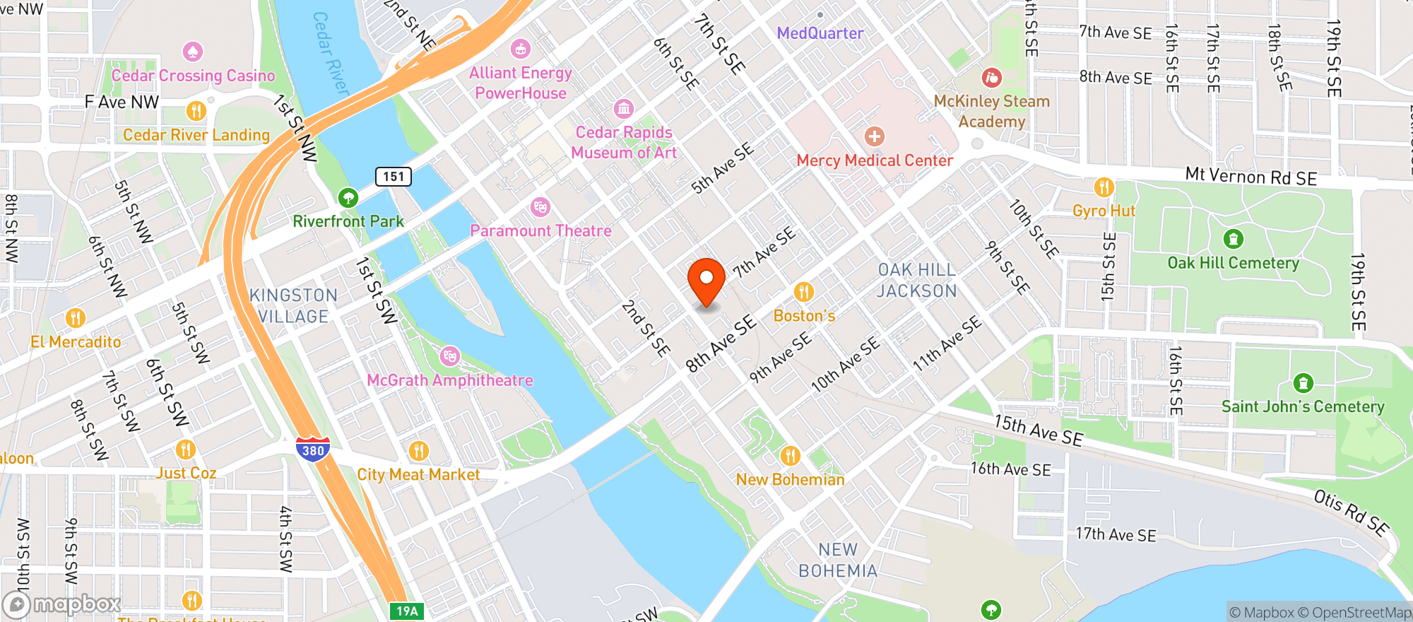 Map showing Iowa Brewing Company