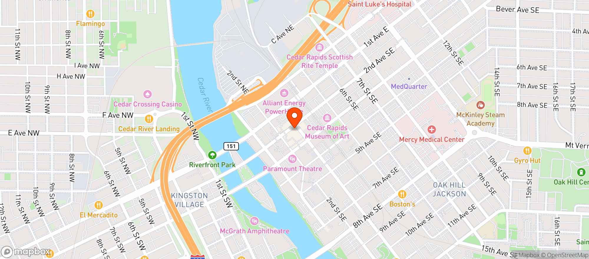 Map showing Cliffs Dive Bar & Grill