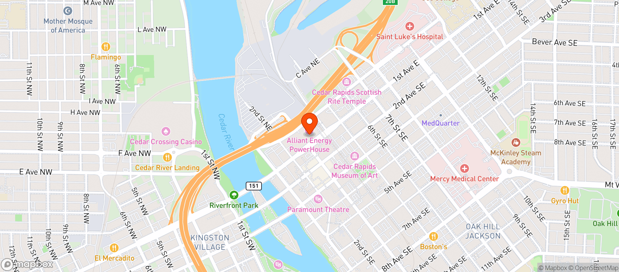 Map showing Doubletree Hotel #cidcc