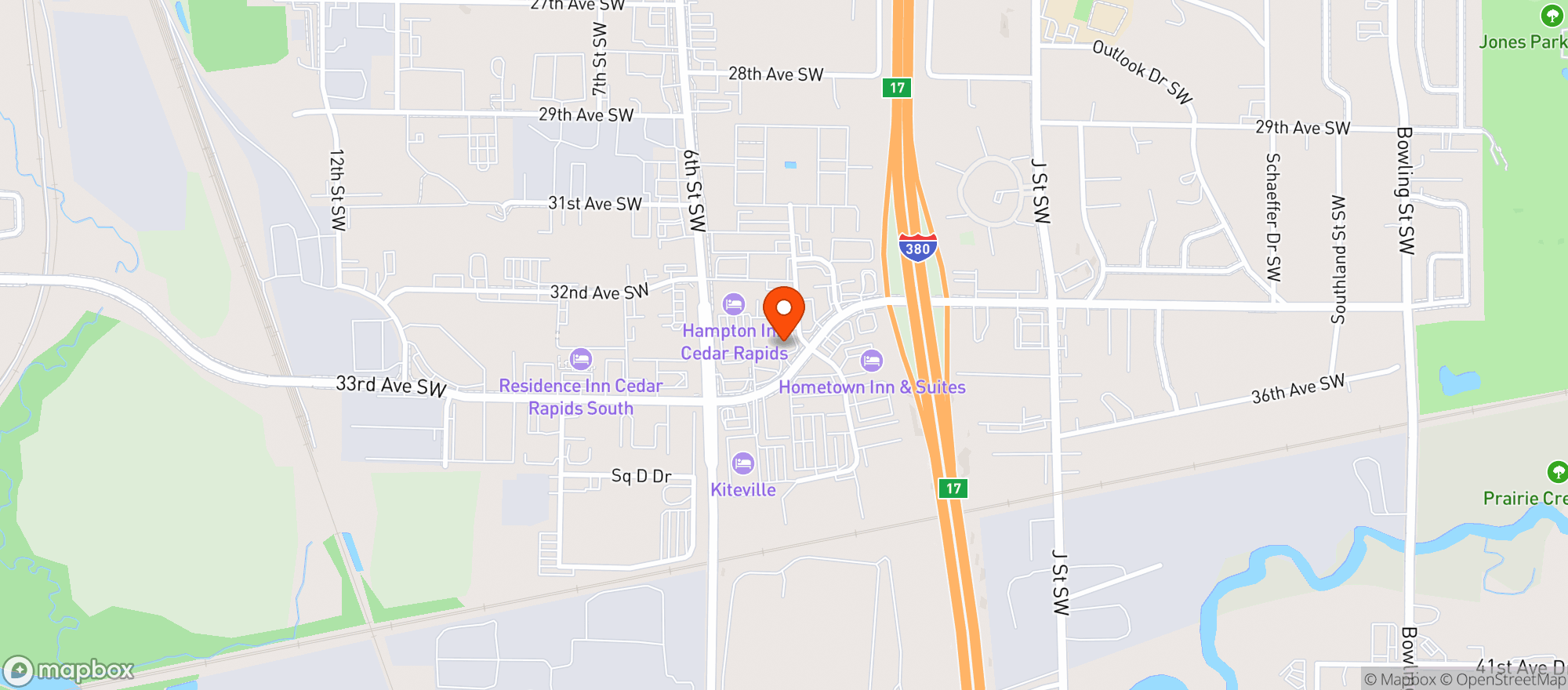 Map showing Los Compadres