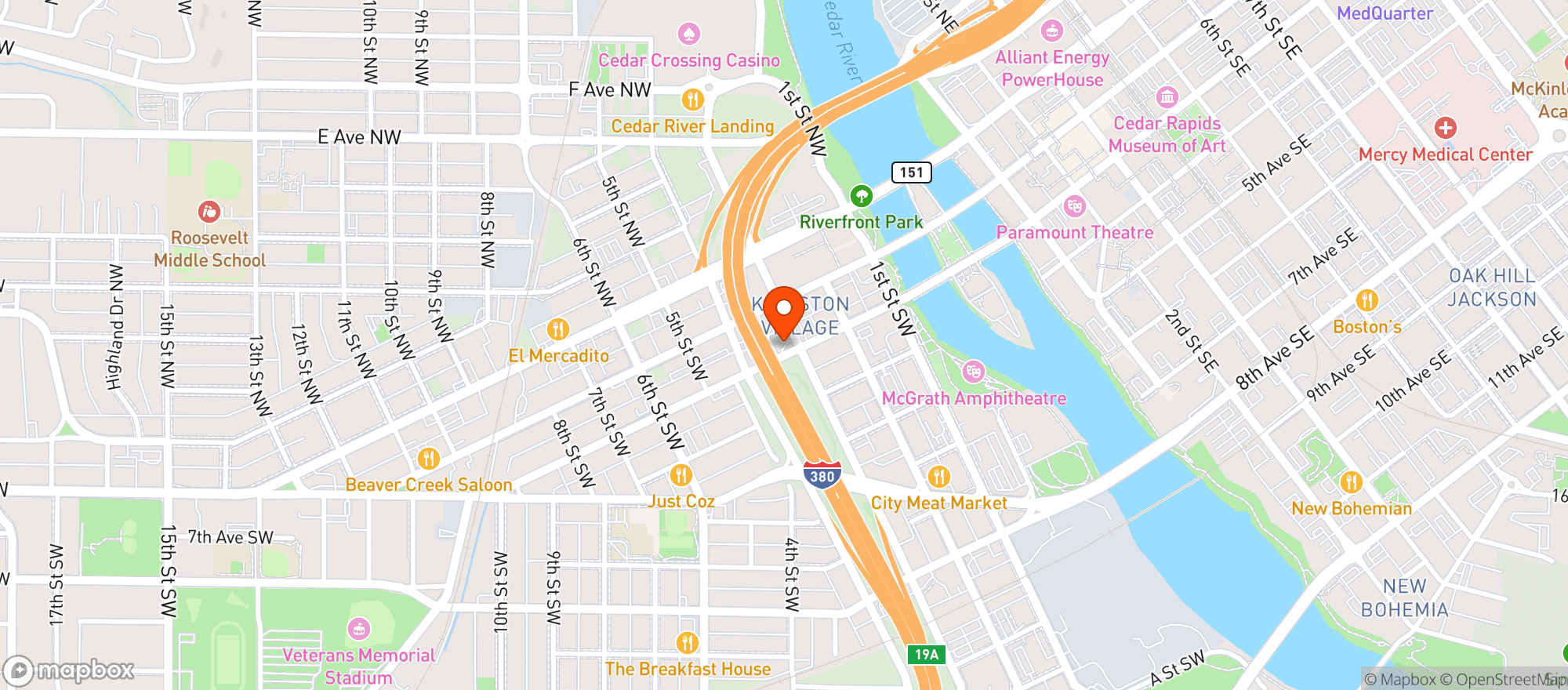 Map showing Local Pour