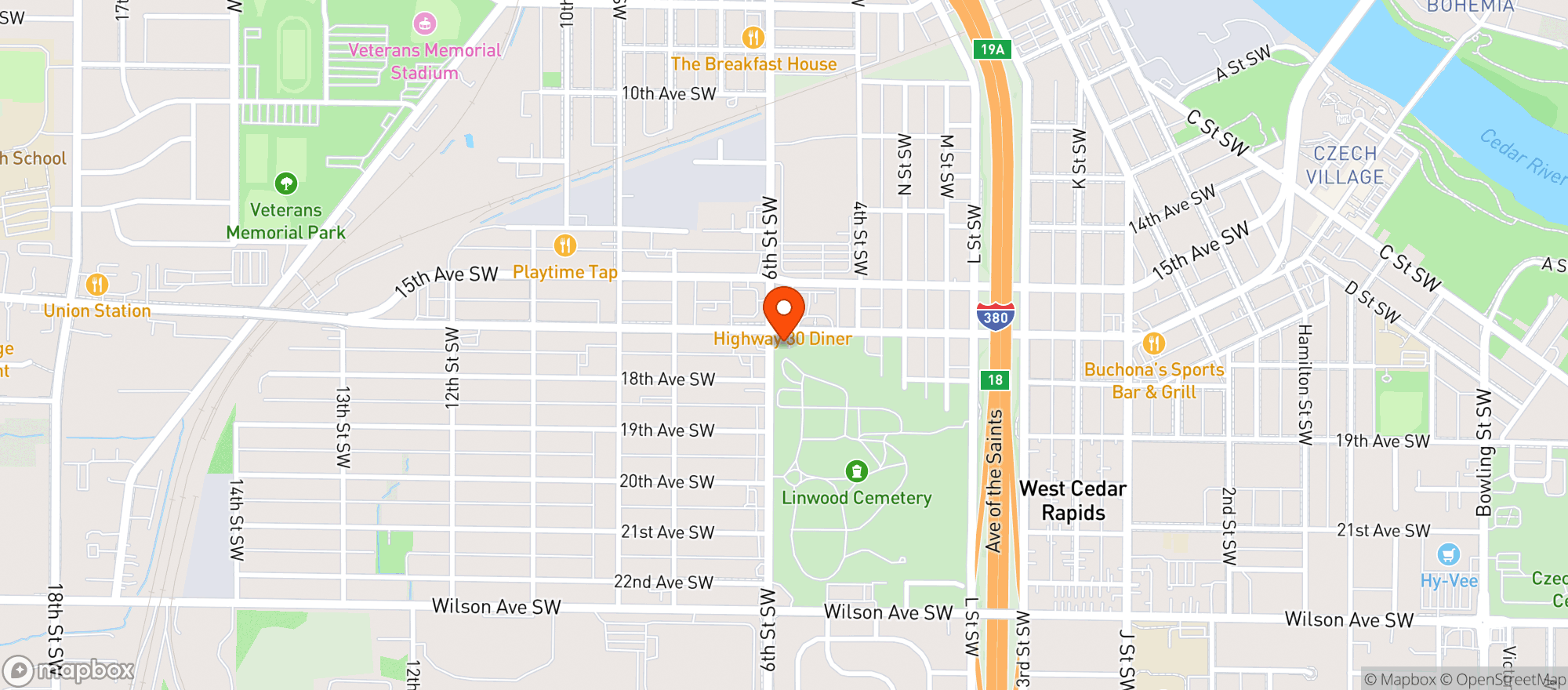 Map showing Neighborhood Food & Liquor