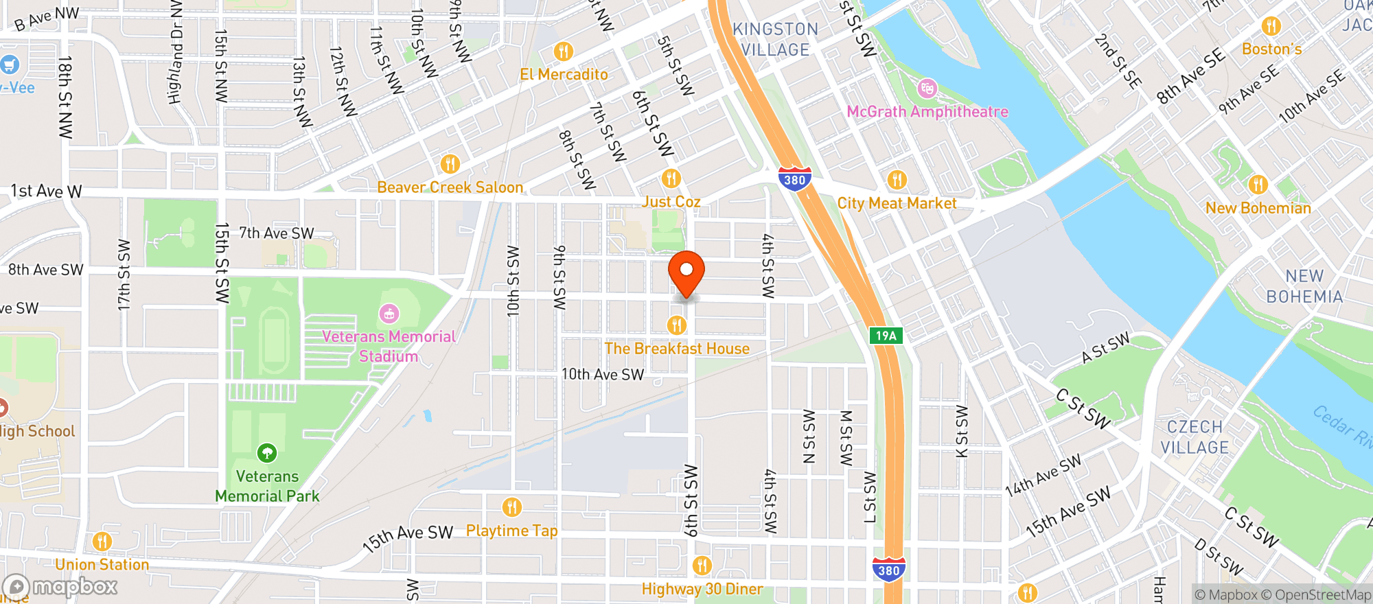 Map showing Jims Foods