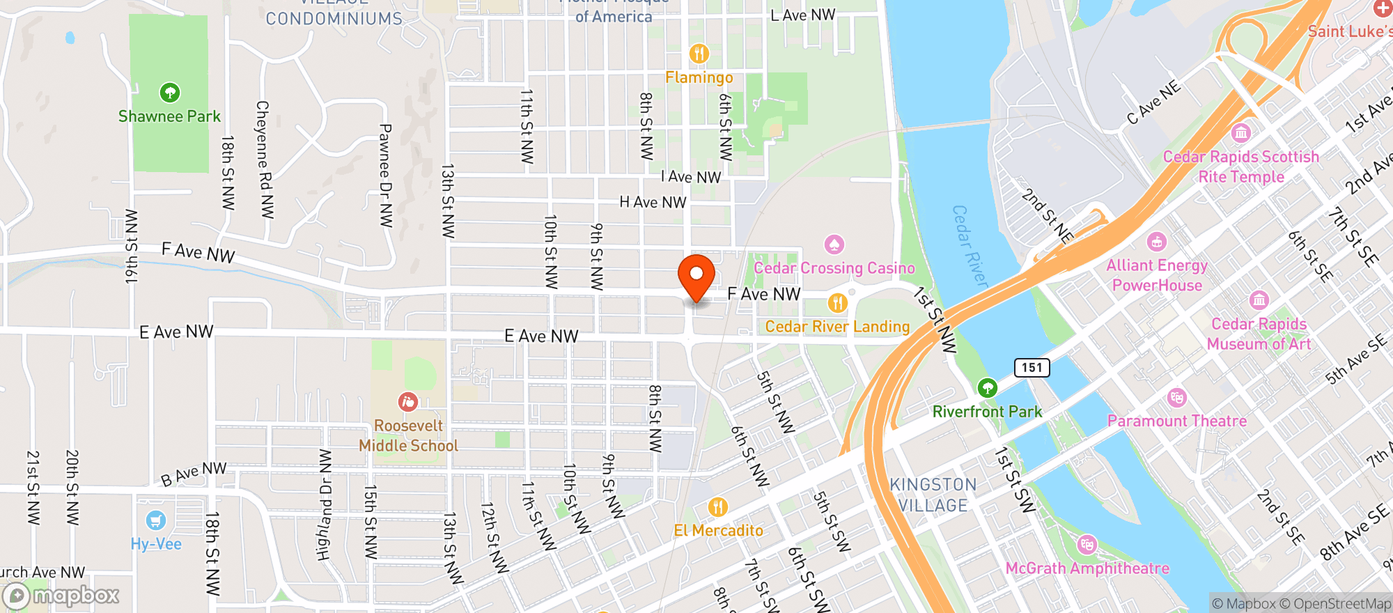 Map showing The Double Z Bar & Grill