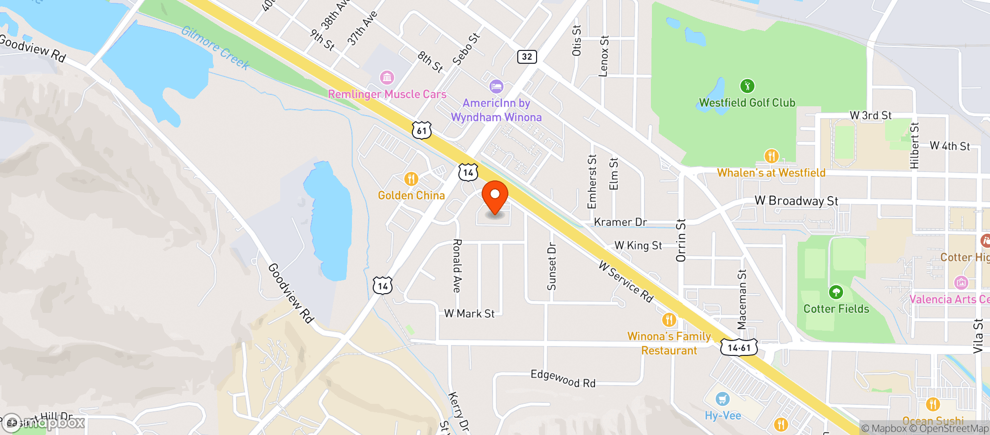 Map showing Discount Liquor - Winona