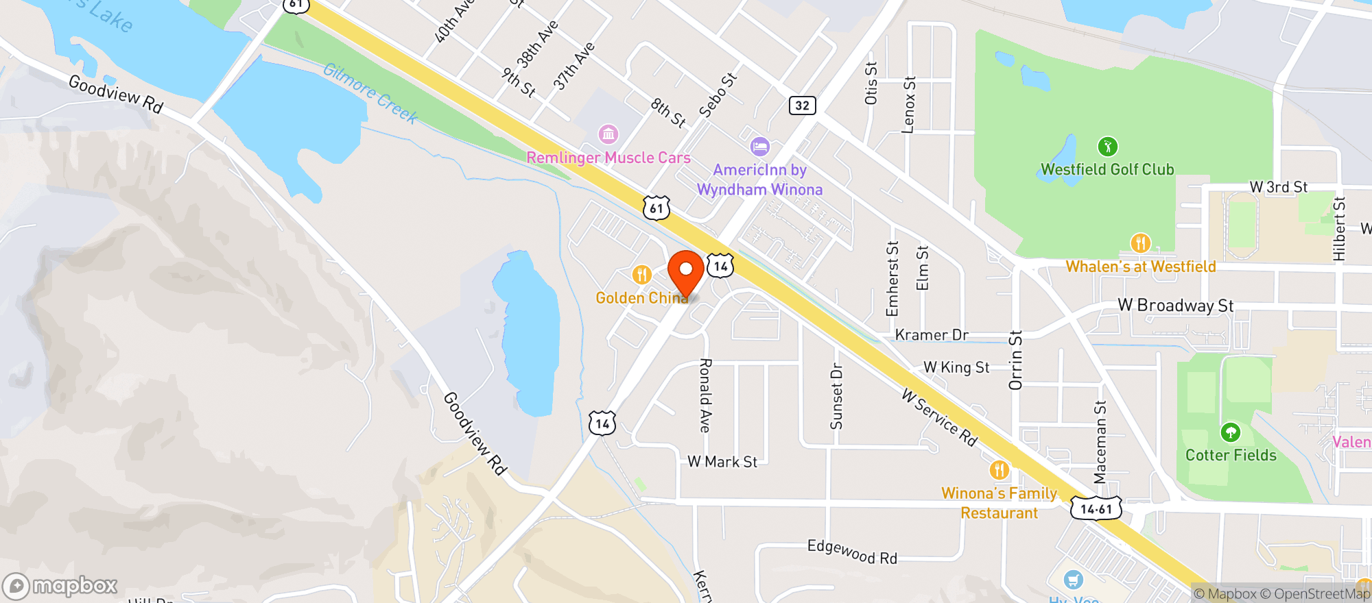Map showing Mangos Grill