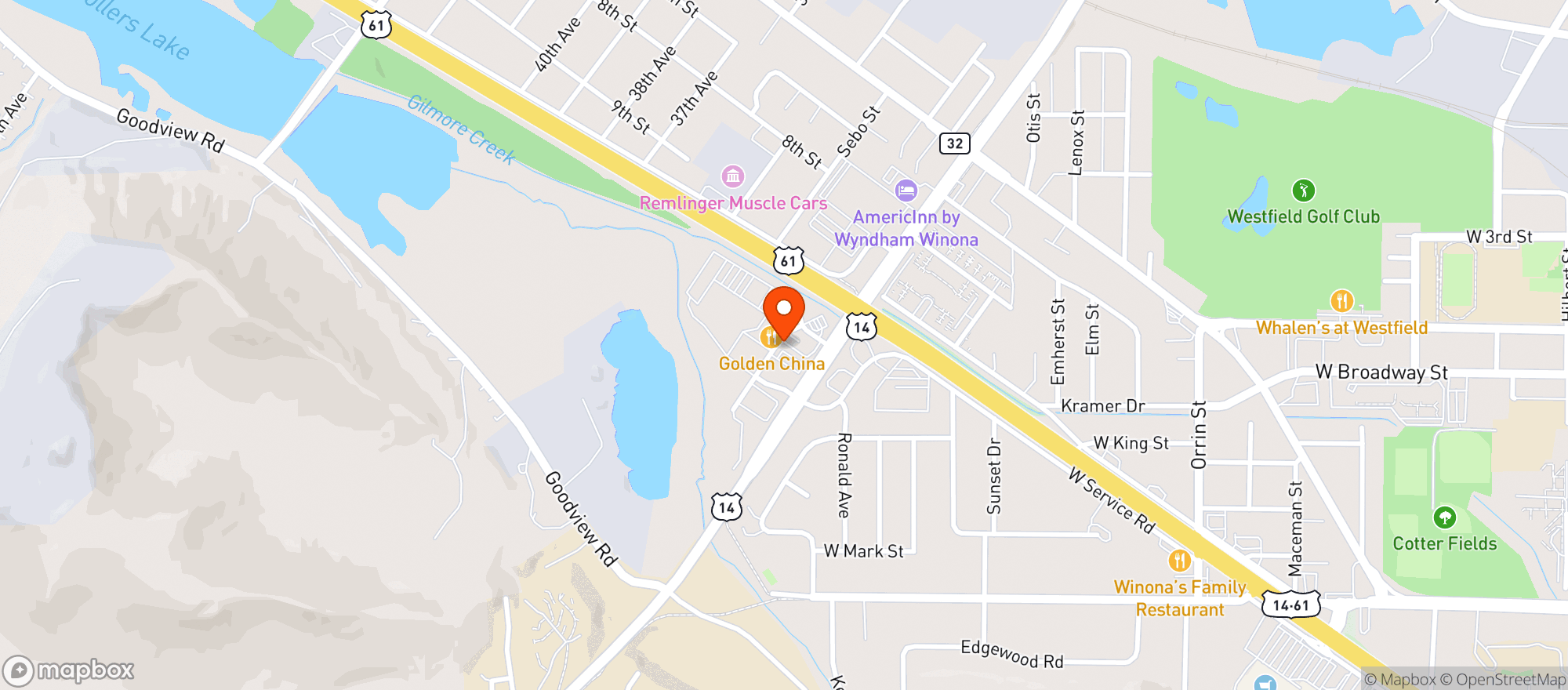 Map showing KWIK TRIP #654