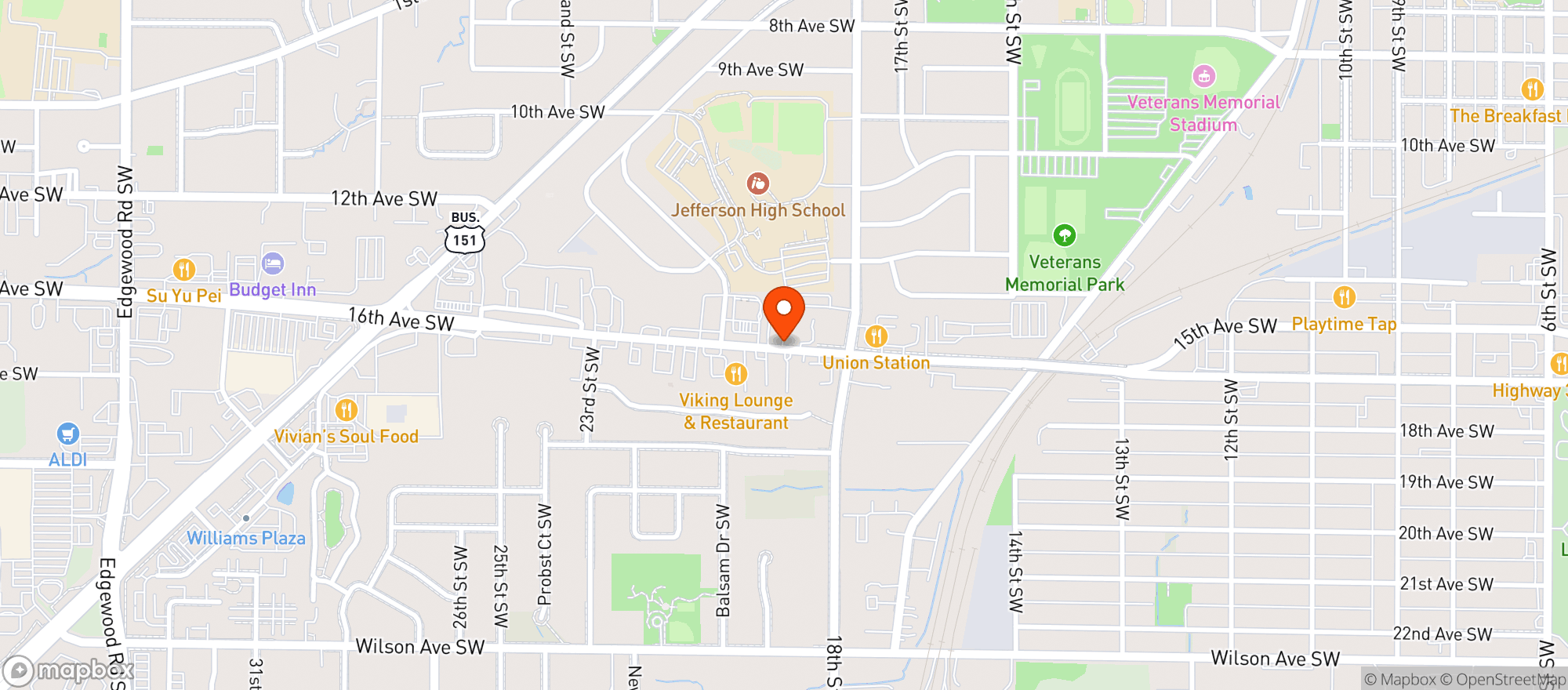 Map showing Kwik Trip #1107