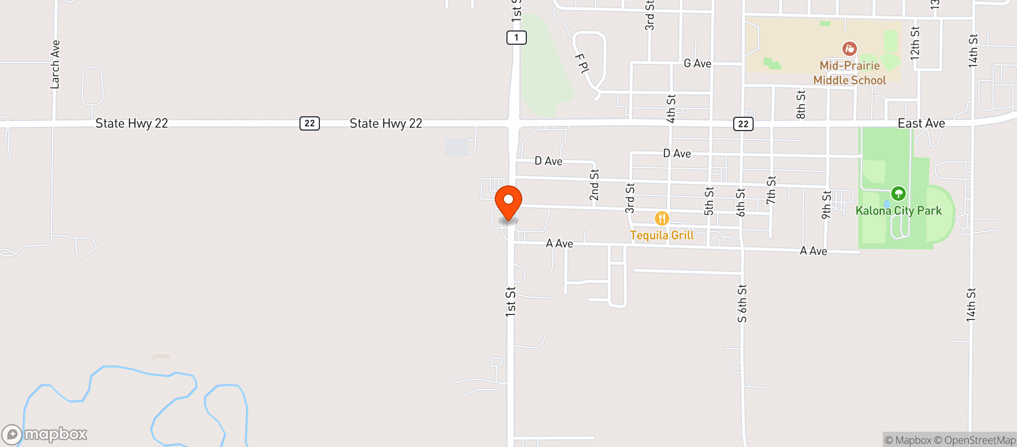 Map showing Kwik Star #1738