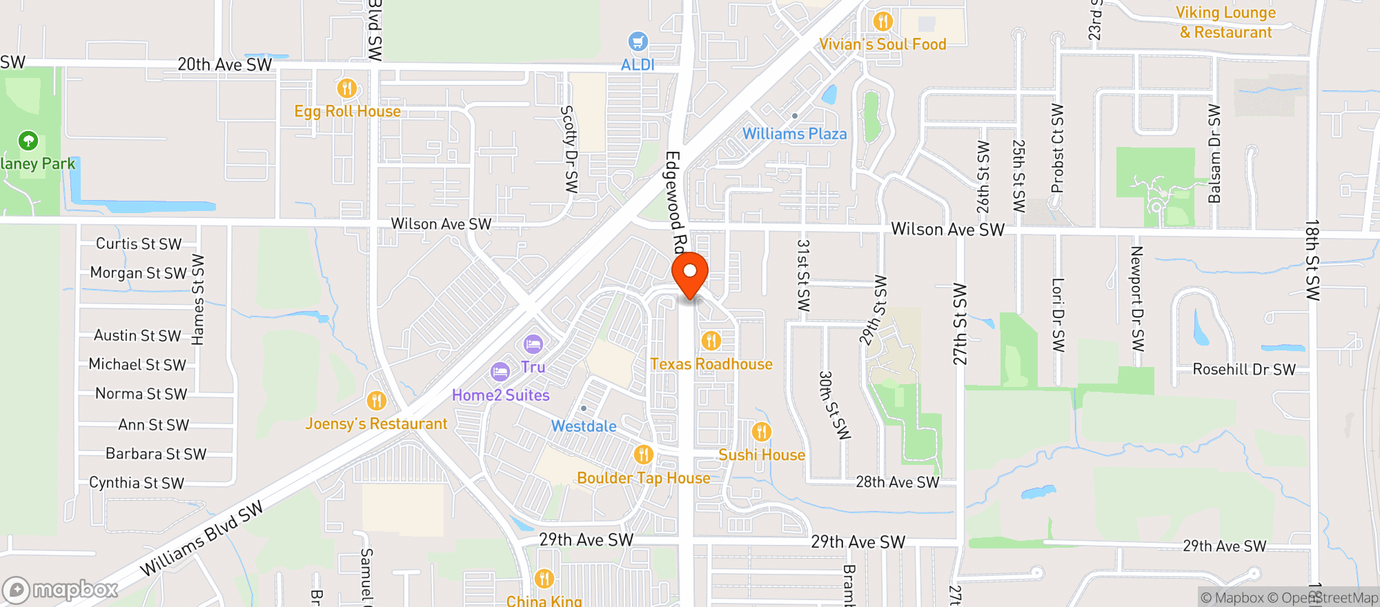 Map showing Texas Roadhouse